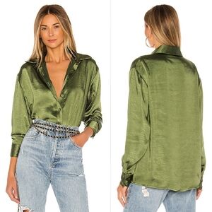 Lovers And Friends XS Contemporary Fall Oversized Boyfriends Satin Saline Shirt